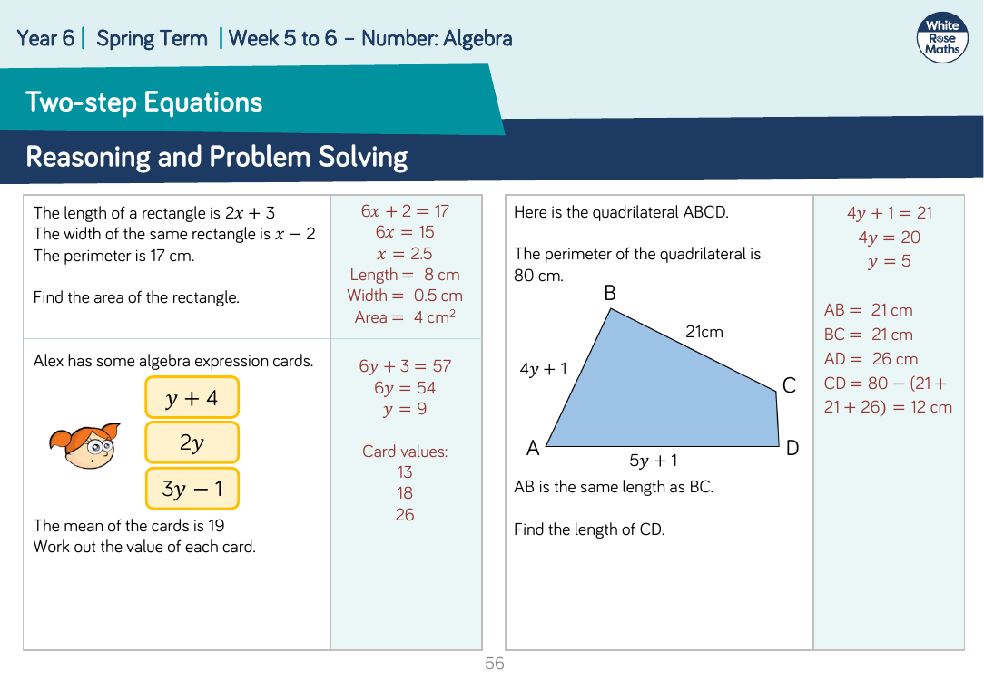 Two-step Equations: Reasoning and Problem Solving