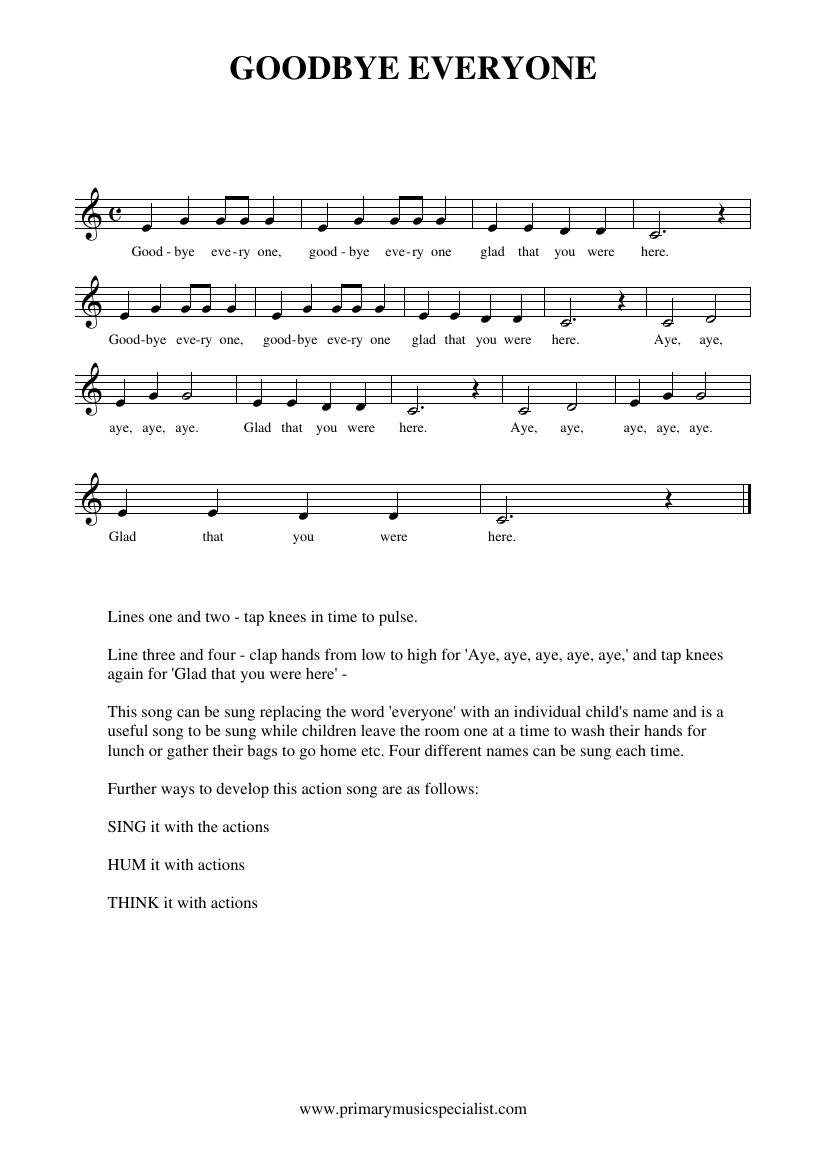 Rhythm and Pulse Reception Notations - Goodbye everyone