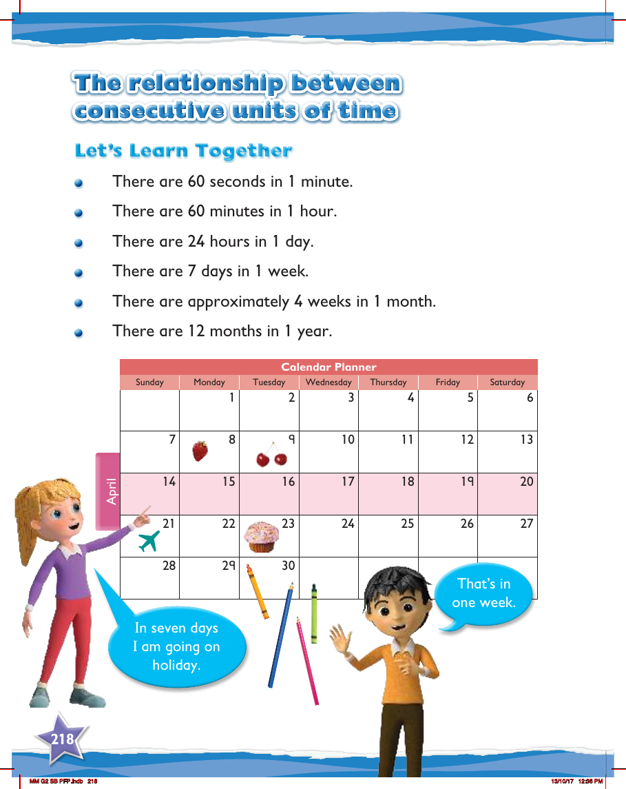 Max Maths, Year 2, Learn together, The relationship between consecutive units of time
