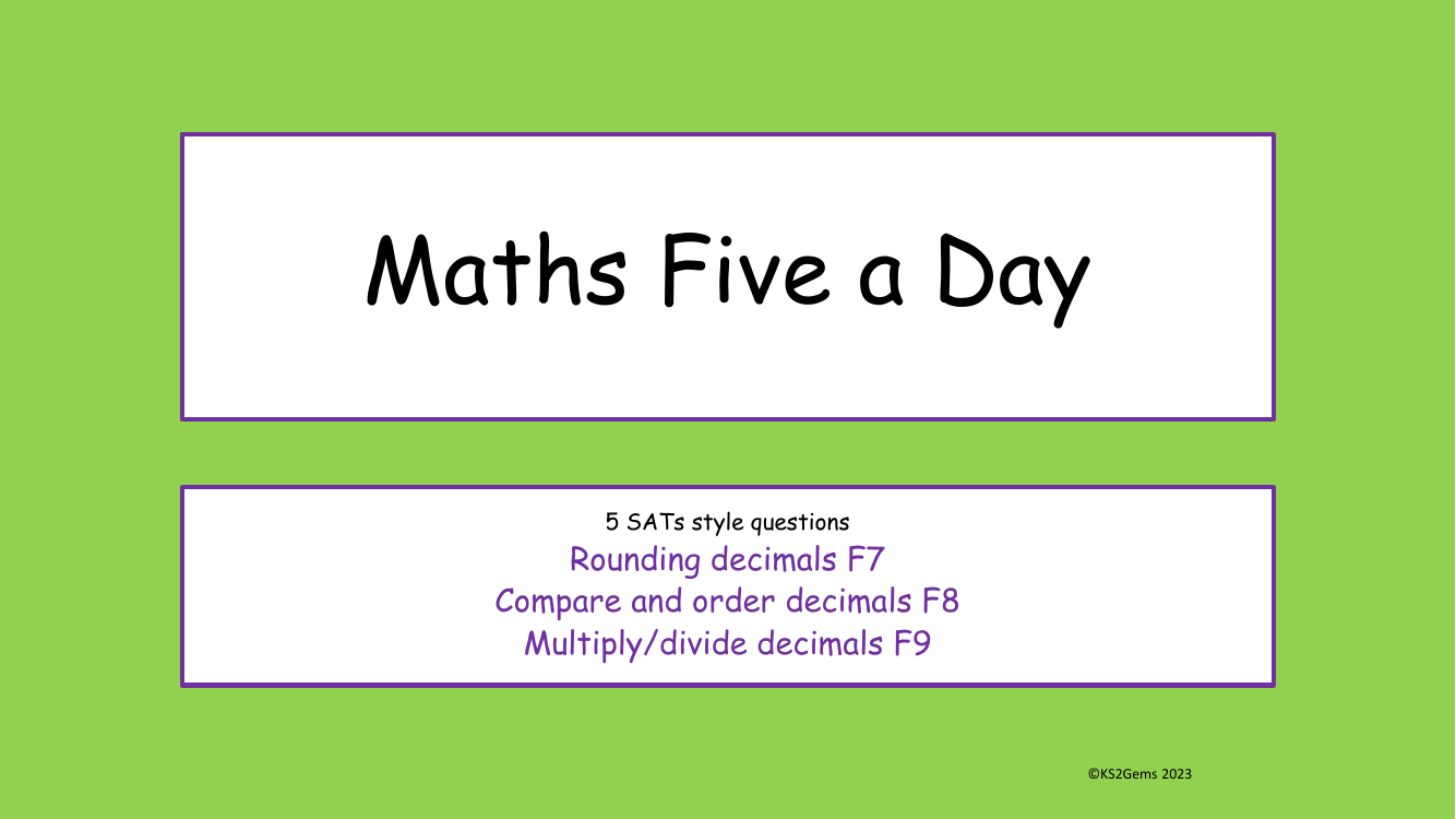 Five a Day - FDP - Decimals