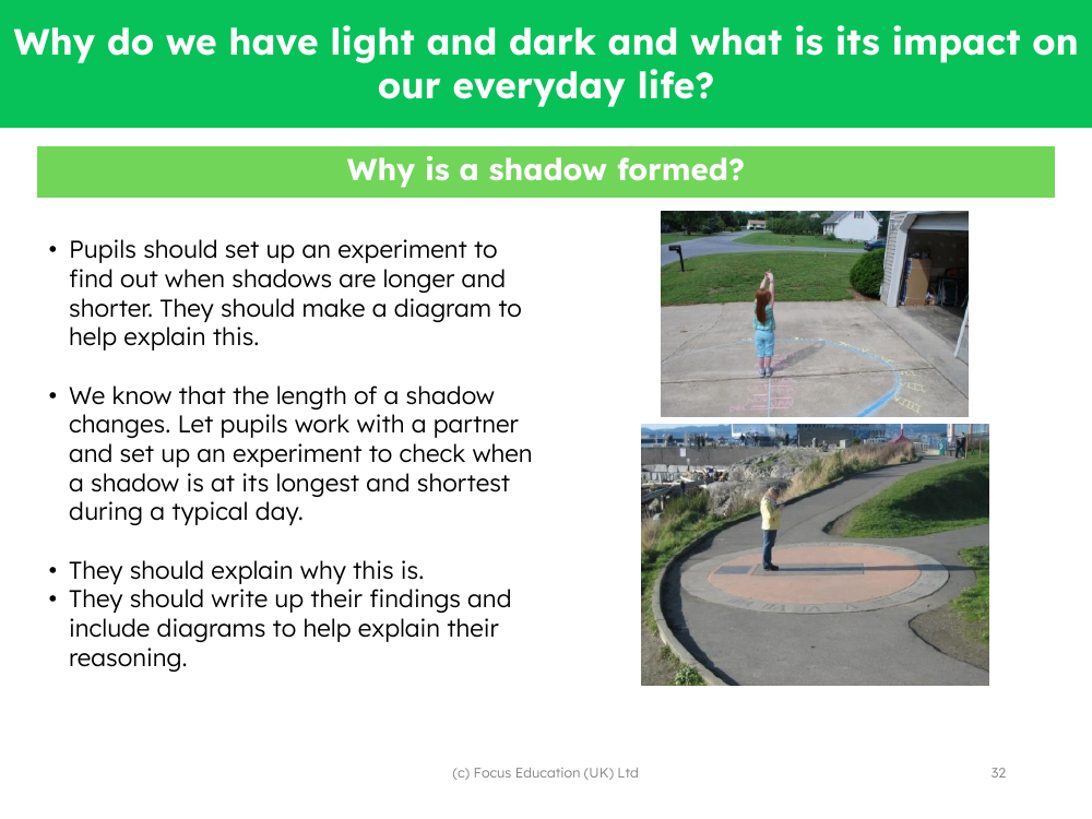 How is a shadow formed and why does it change shape? - Teacher notes
