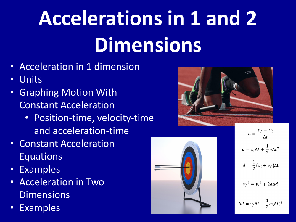 Acceleration in One and Two Dimensions - Student Presentation | Science ...