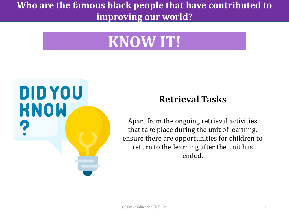 Know it! - Black History - Year 2