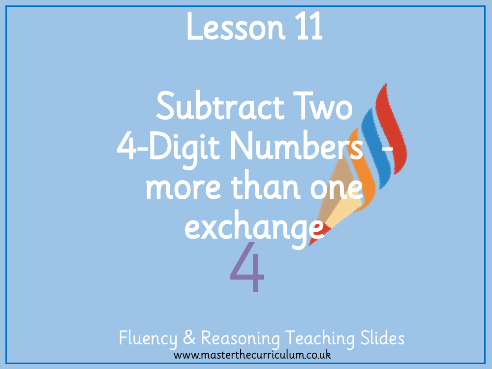 Addition and Subtraction - Subtract four digit numbers (more than one exchange) - Presentation