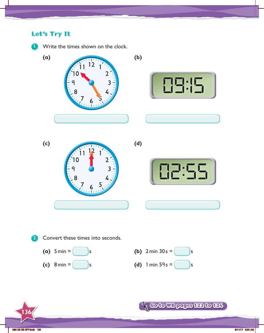 Max Maths, Year 5, Try it, Time review