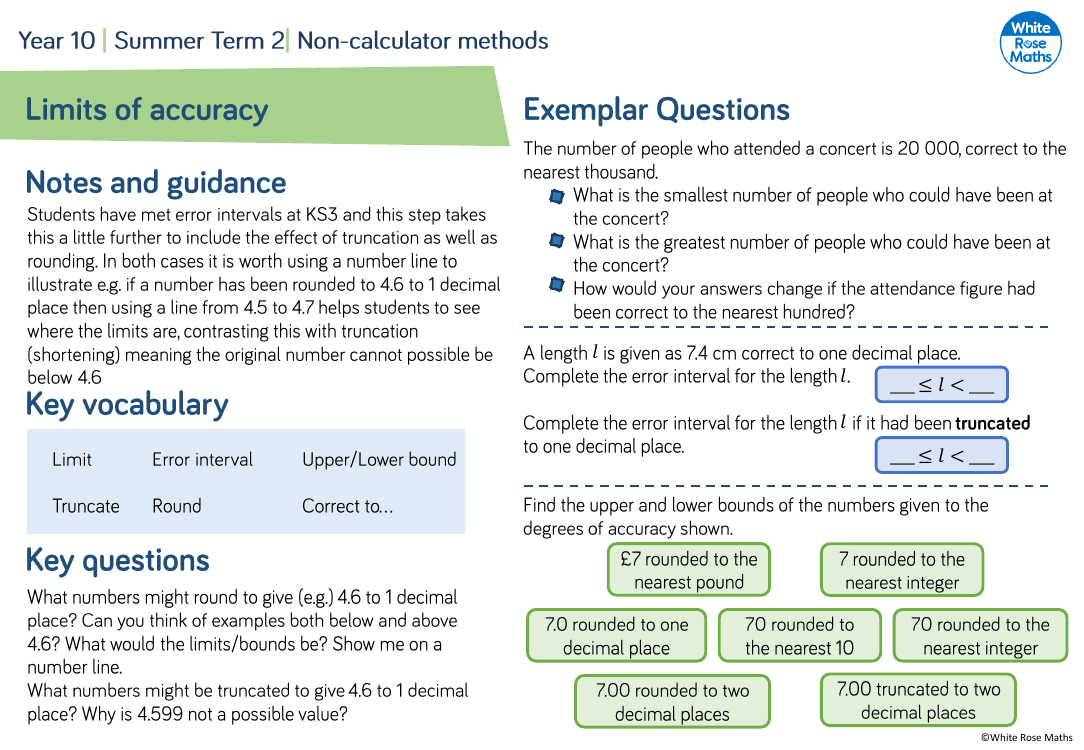 Limits of accuracy: Questions | Maths