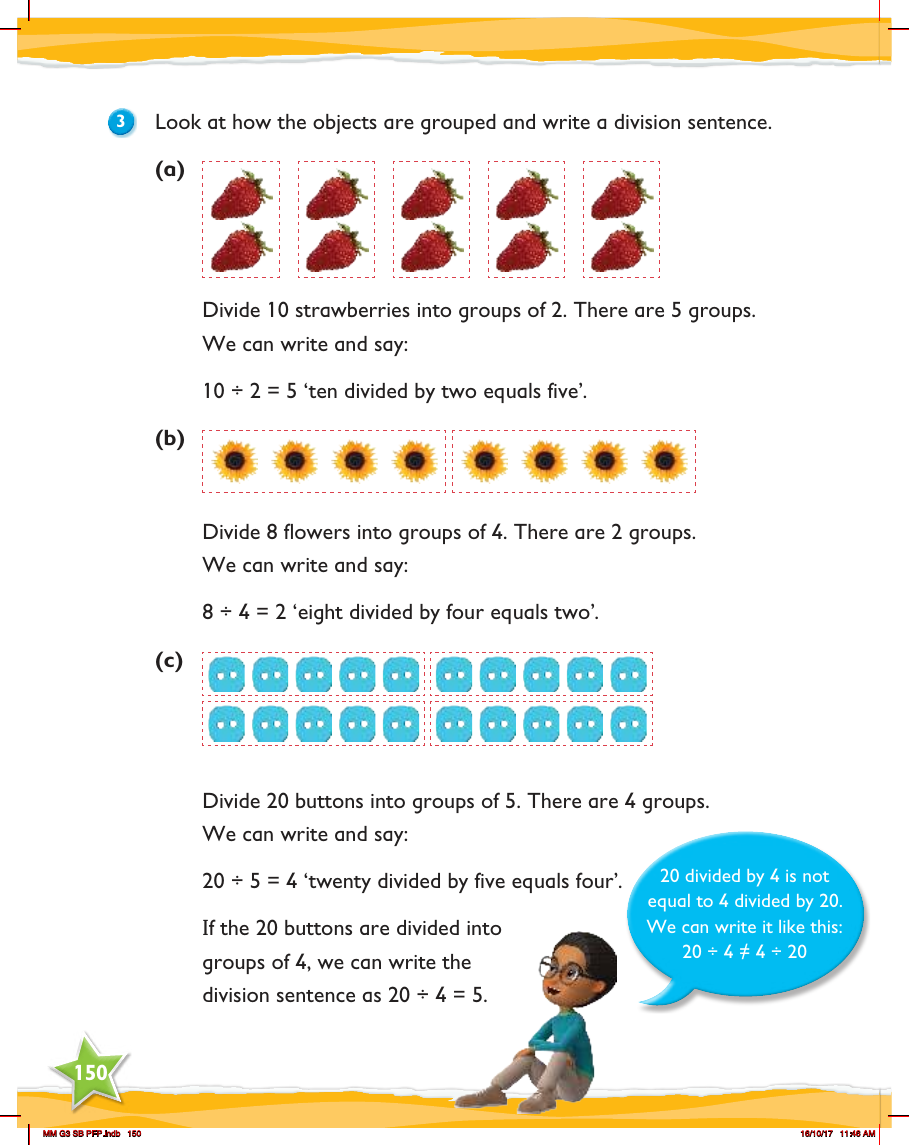 Learn together, Review of equal sharing and equal grouping (3)