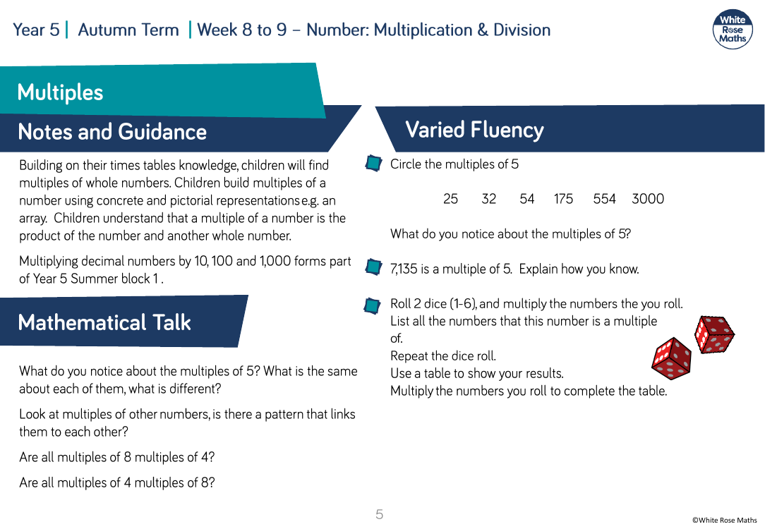 Multiples: Varied Fluency