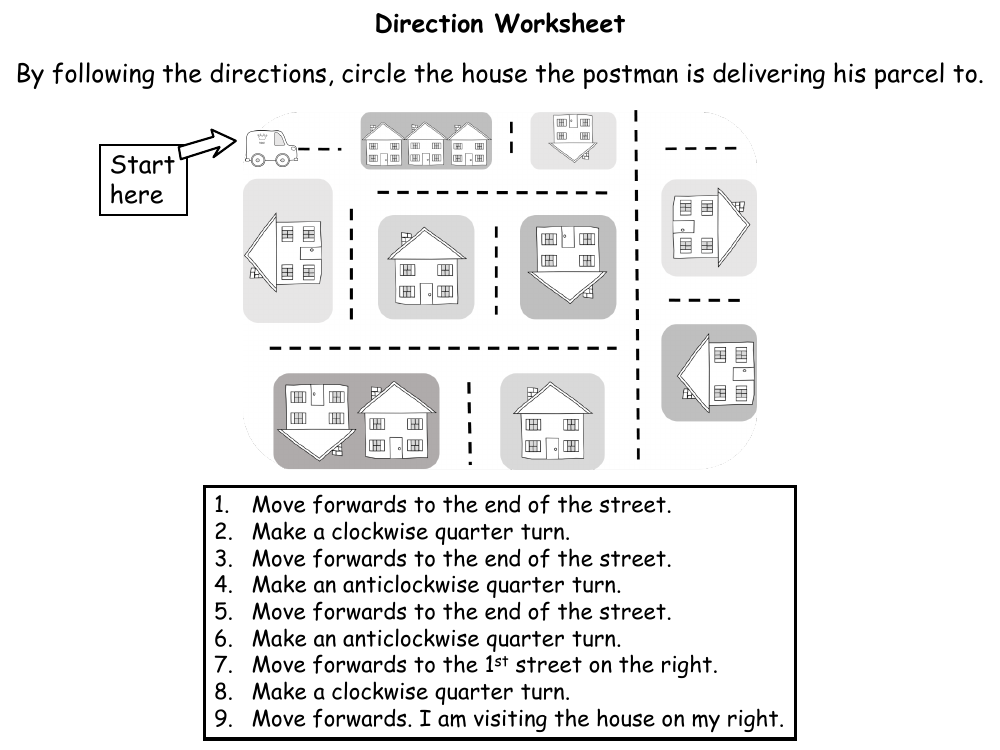 Direction and Movement - Worksheet