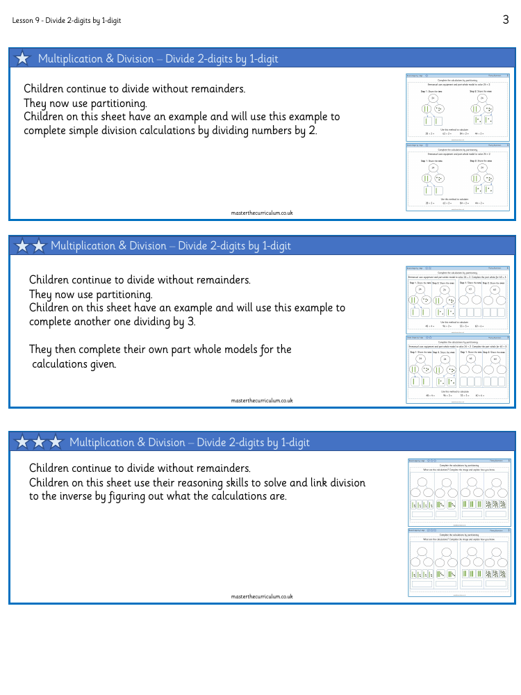 Multiplication and division - Divide two digits by one digit 2 - Worksheet