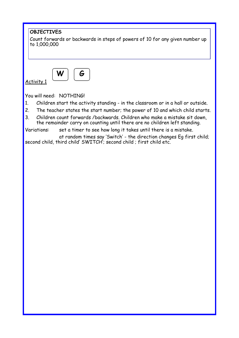 Counting in steps of powers of 10 worksheet