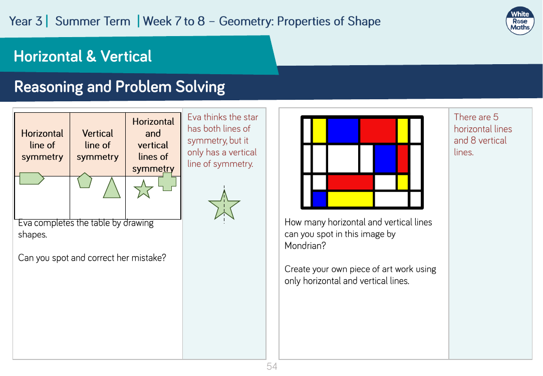 Horizontal and Vertical: Reasoning and Problem Solving