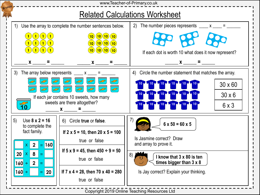 Related Calculations - Worksheet