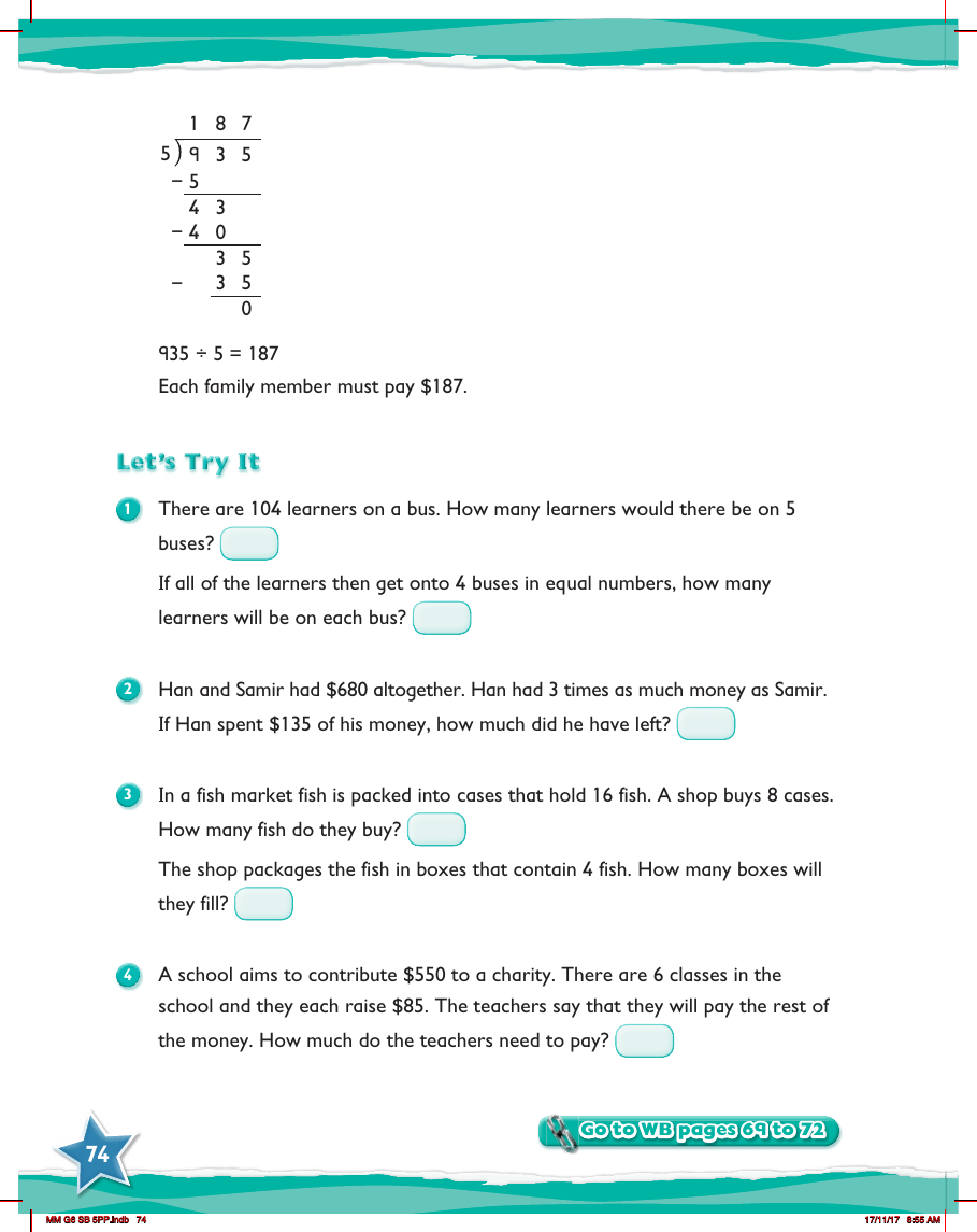 Max Maths, Year 6, Learn together, Division word problems (3)
