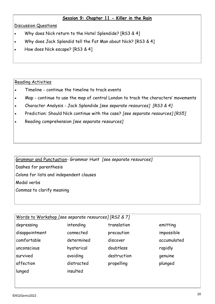 The Falcon's Malteser - Session 9 - Chapter 11 - Worksheet