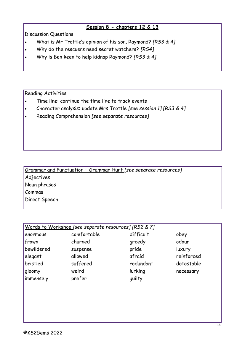 The Secret of Platform 13 - Session 8 - Worksheet