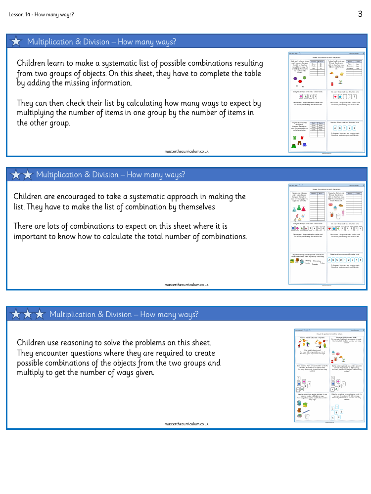 Multiplication and division - How many ways? - Worksheet