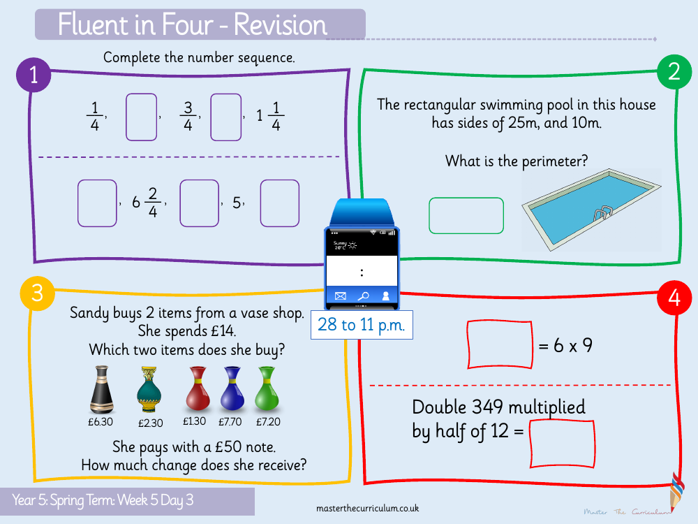 Fractions - Compare Fractions (Less Than One) - Starter