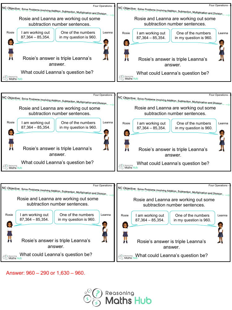 Solve Problems Involving Addition, Subtraction, Multiplication and Division 3 - Reasoning