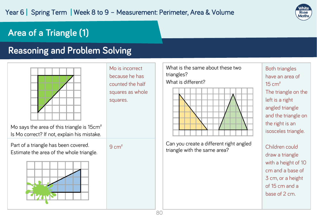 Area of a Triangle (1): Reasoning and Problem Solving