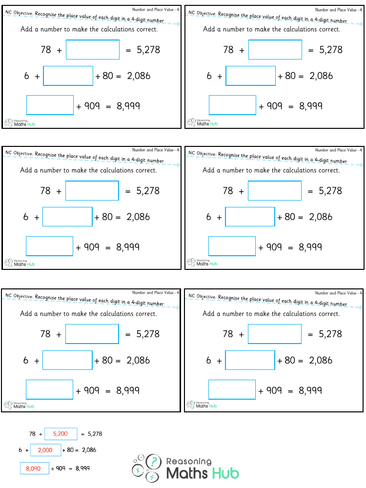 Place value in a 4-digit number 3 - Reasoning