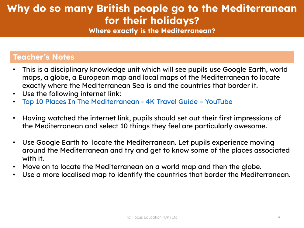 Where exactly is the Mediterranean? - Teacher notes