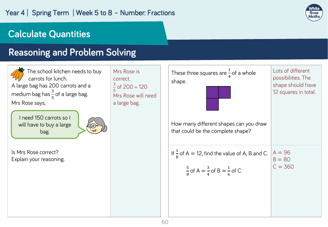 Calculate Quantities: Reasoning and Problem Solving