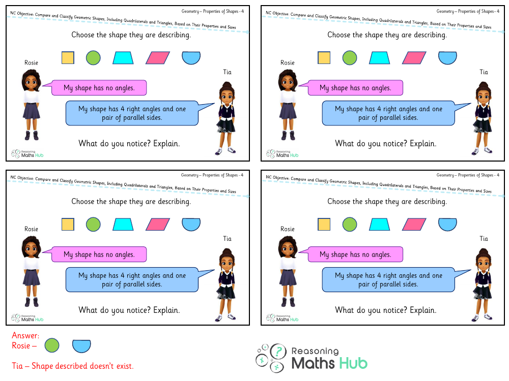 Compare and classify geometric shapes - Reasoning | Maths Year 4