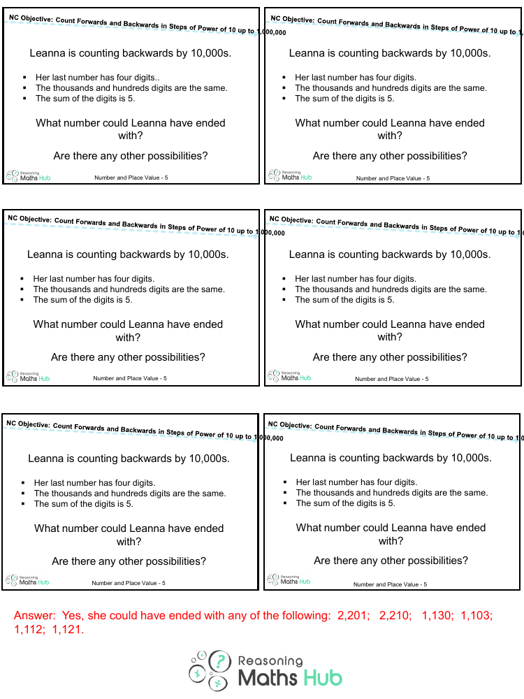 Count Forwards And Backwards In Steps Of Power 7 - Reasoning