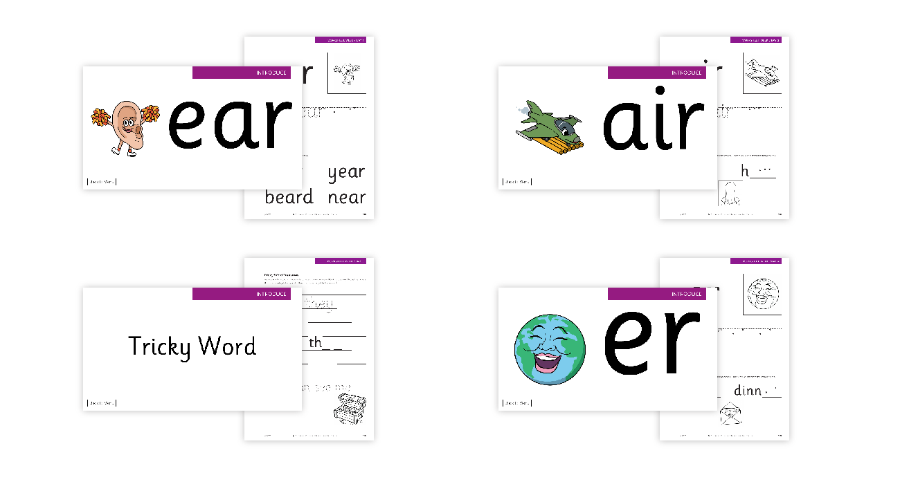 ear, air and er - Phonics Phase 3 - Week 7