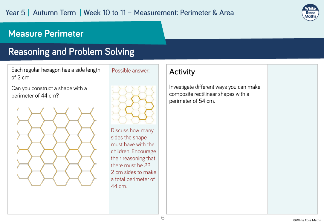 Measure perimeter: Reasoning and Problem Solving