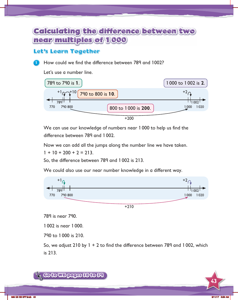 Max Maths, Year 5, Learn together, Calculating the difference between two near multiples of 1000