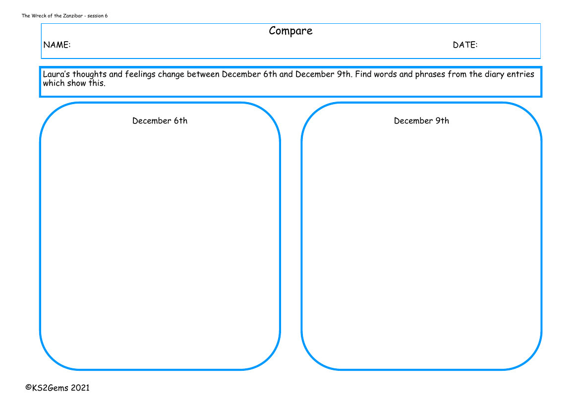 The Wreck of the Zanzibar - Session 6 - Compare