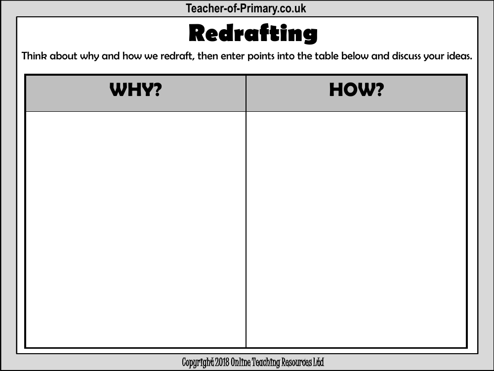 Bonfire Night Non Fiction - Lesson 6 - Redrafting Worksheet