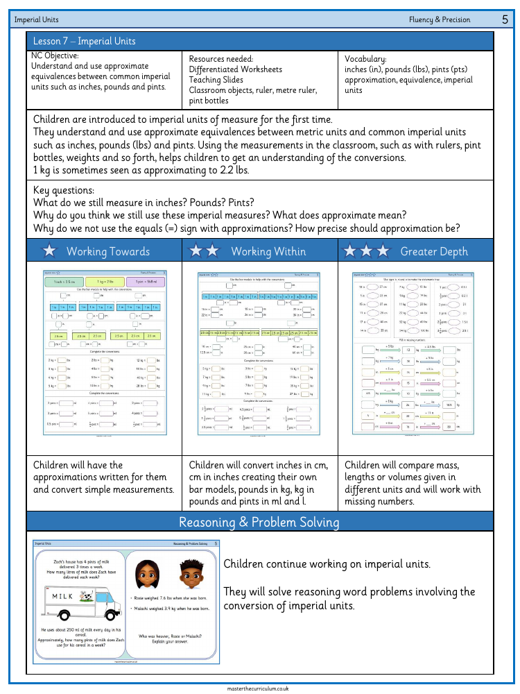 Converting Units - Imperial Units - Worksheet