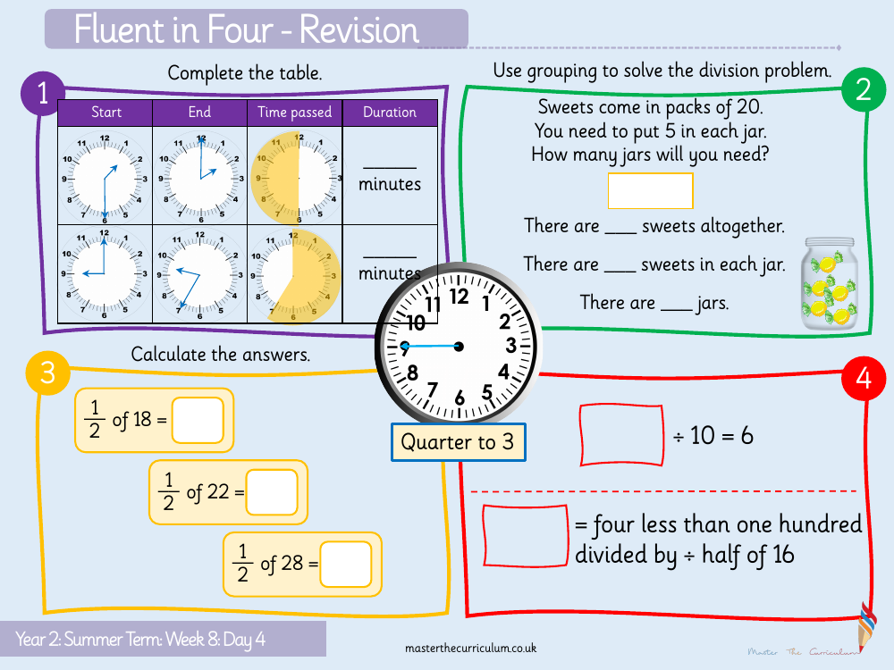 Time - Compare durations of time - Starter