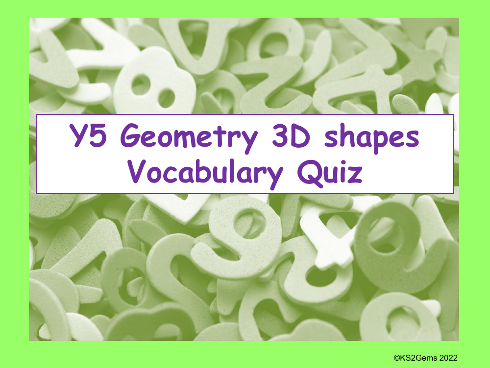 Vocabulary Quiz - Geometry 3D shapes