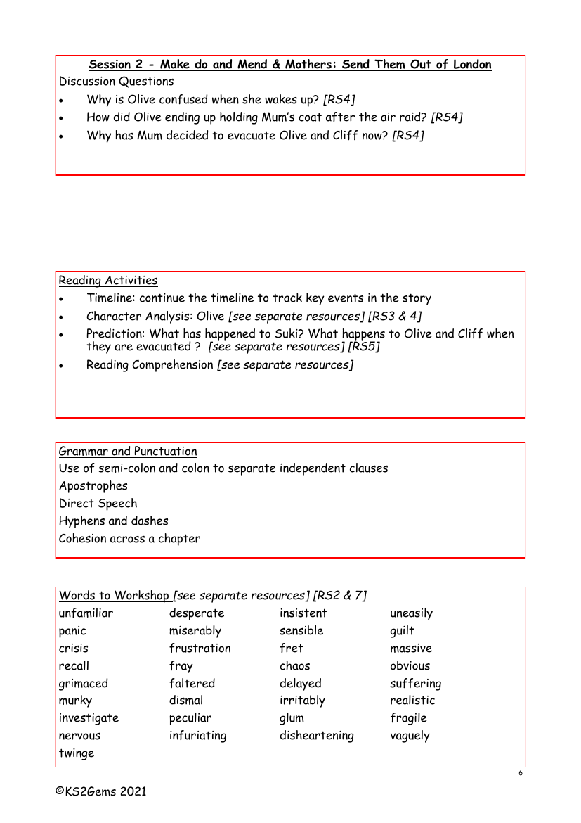 Letters from the Lighthouse - Session 2 - Worksheet