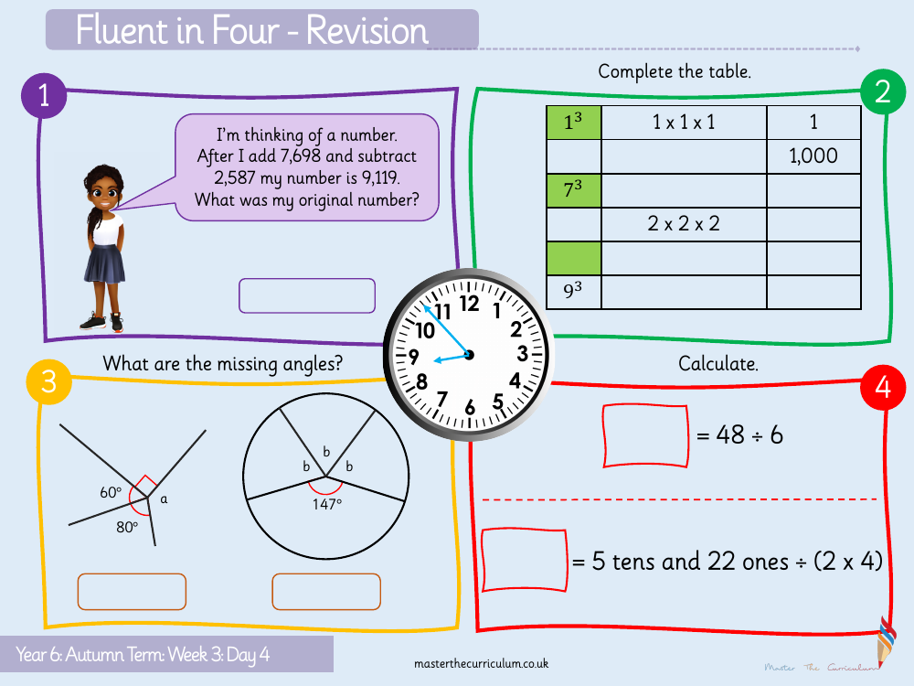 Addition, Subtraction, Multiplication and Division - Multi-step Questions - Starter