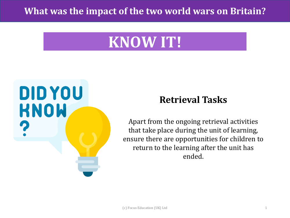 Know it! - World War 1 and 2 - Year 6