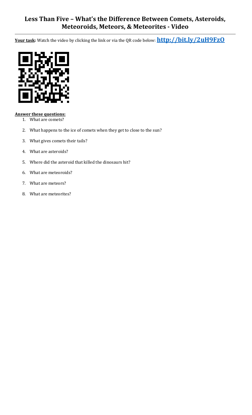 Difference Video Worksheet