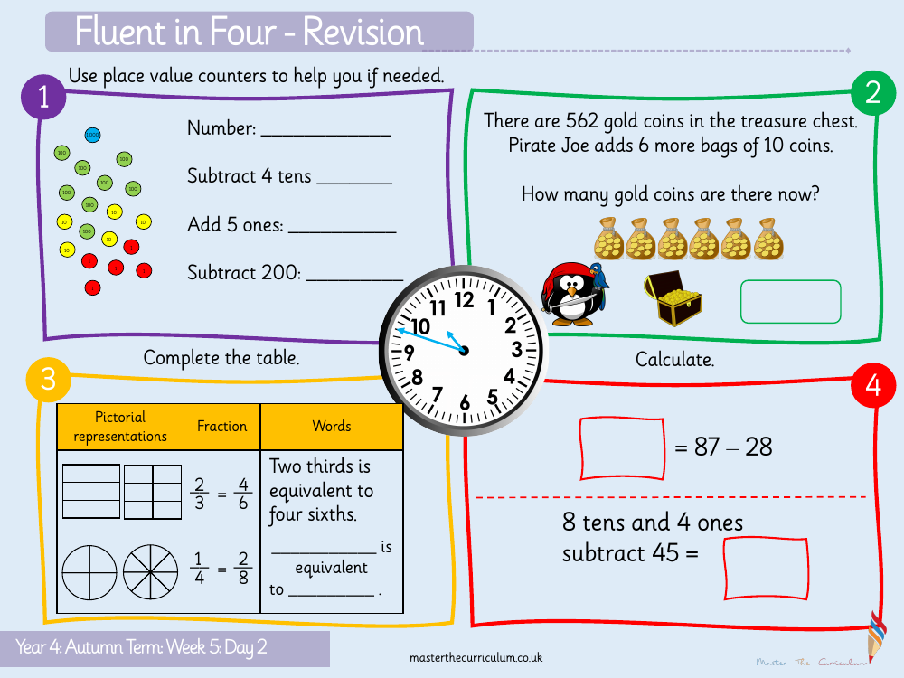 Addition and Subtraction - Adding 2 three digit numbers (no exchange) - Starter