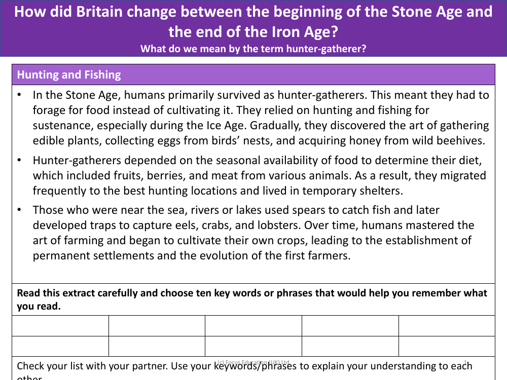 Early Britons and fishing - Info sheet