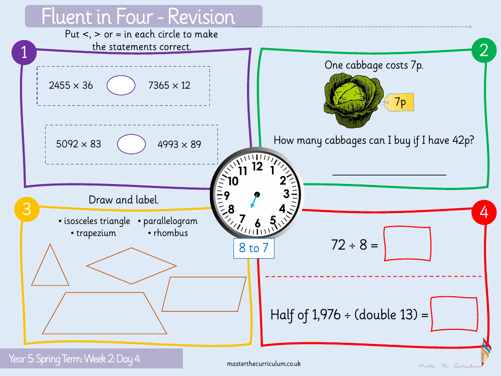 Multiplication and Division (2) - Multiply 4 digits by 2-digits - Starter