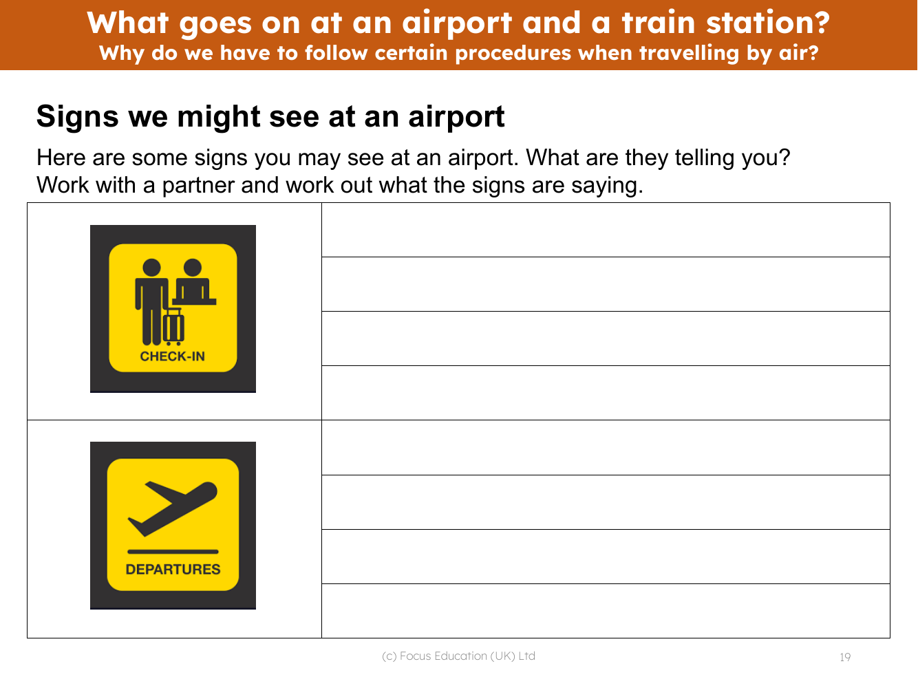 Signs at the airport - Worksheet