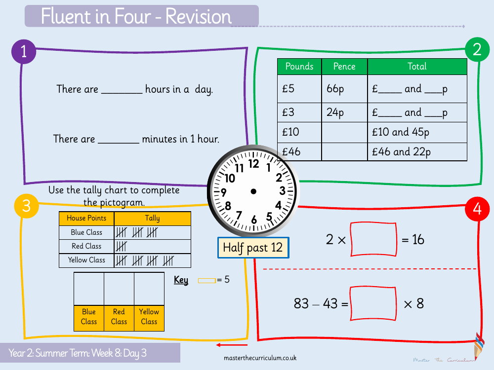 Time - Find durations of time - Starter