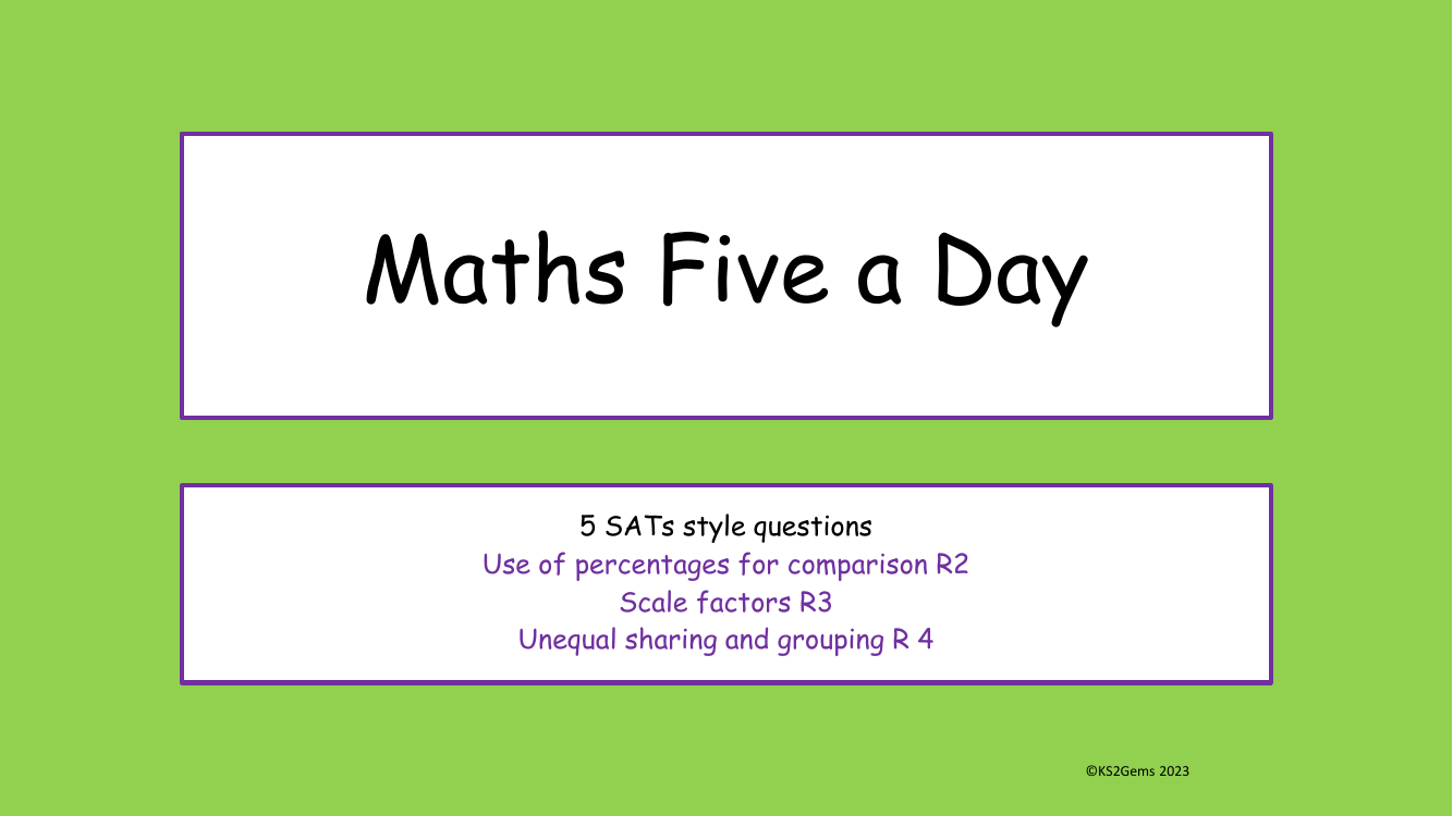 Five a Day - Ratio - Ratio and proportion