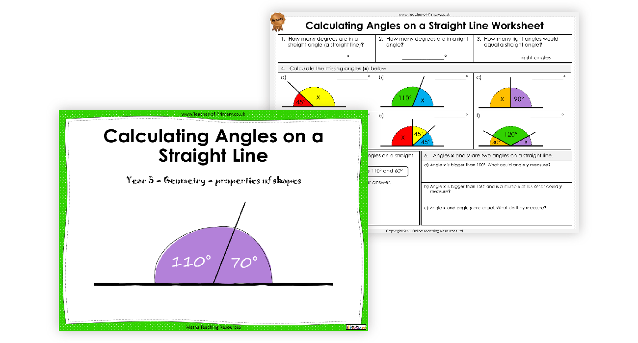 Calculating Angles on a Straight Line