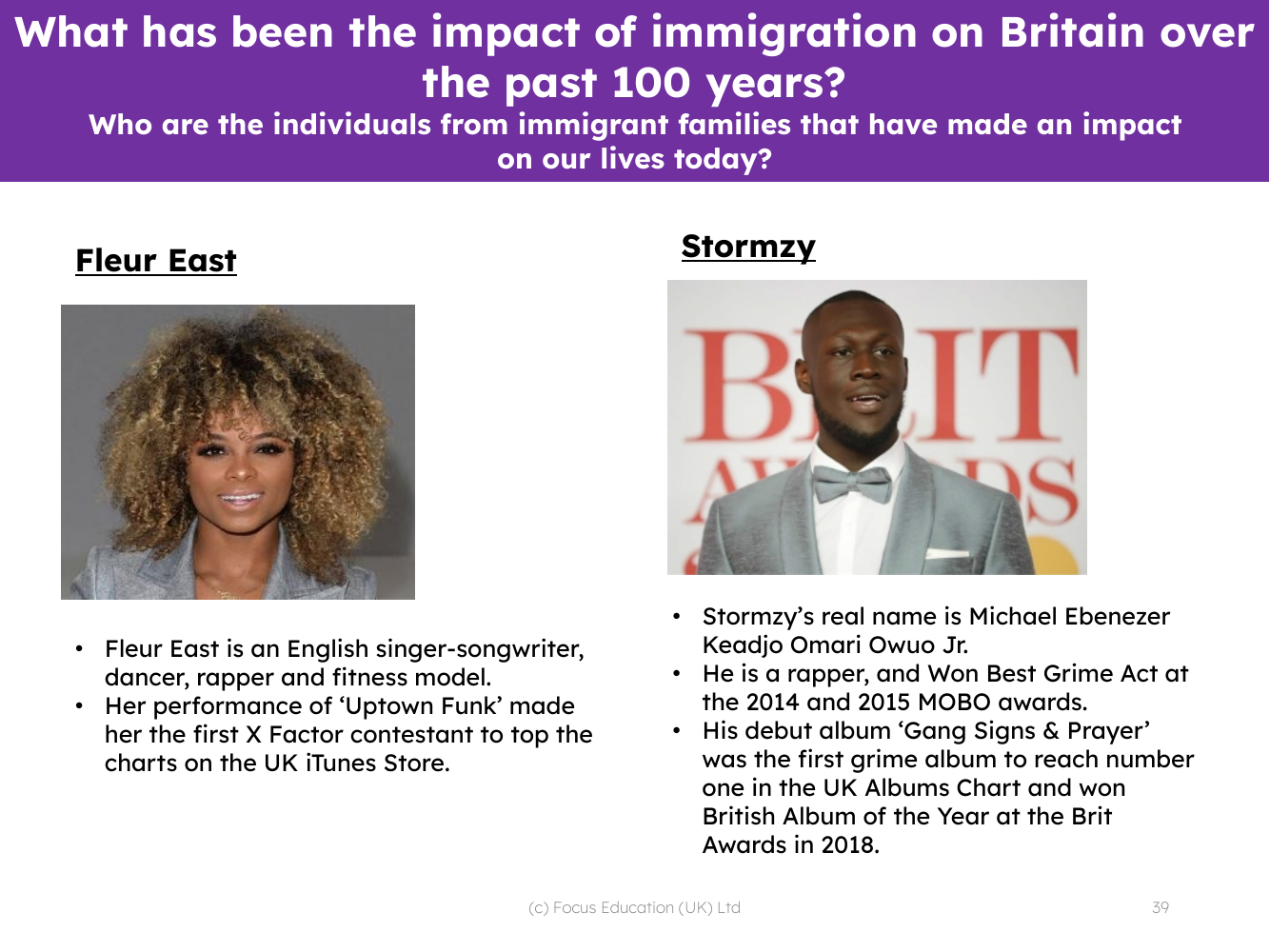 Fleur East and Stormzy - Info sheet