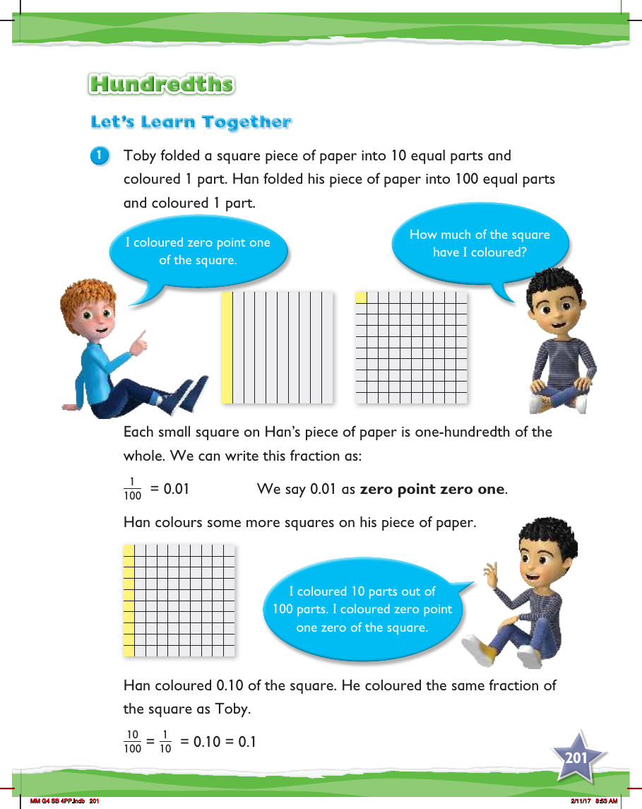 Max Maths, Year 4, Learn together, Hundredths (1)